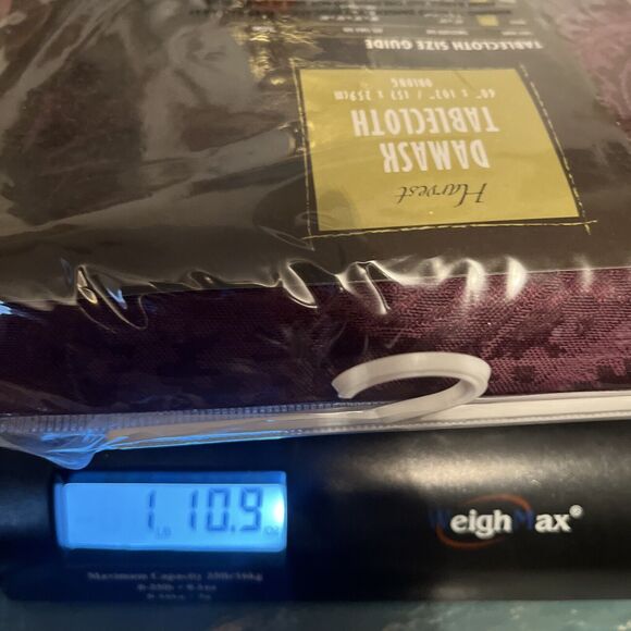 Harvest Paisley Damask Tablecloth 60 x 102" Oblong Vintage Wal-mart Plum Purple - Picture 10 of 10